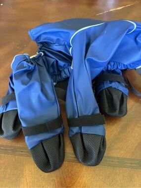Blue Dog Waterproof Paw Boots with Straps
